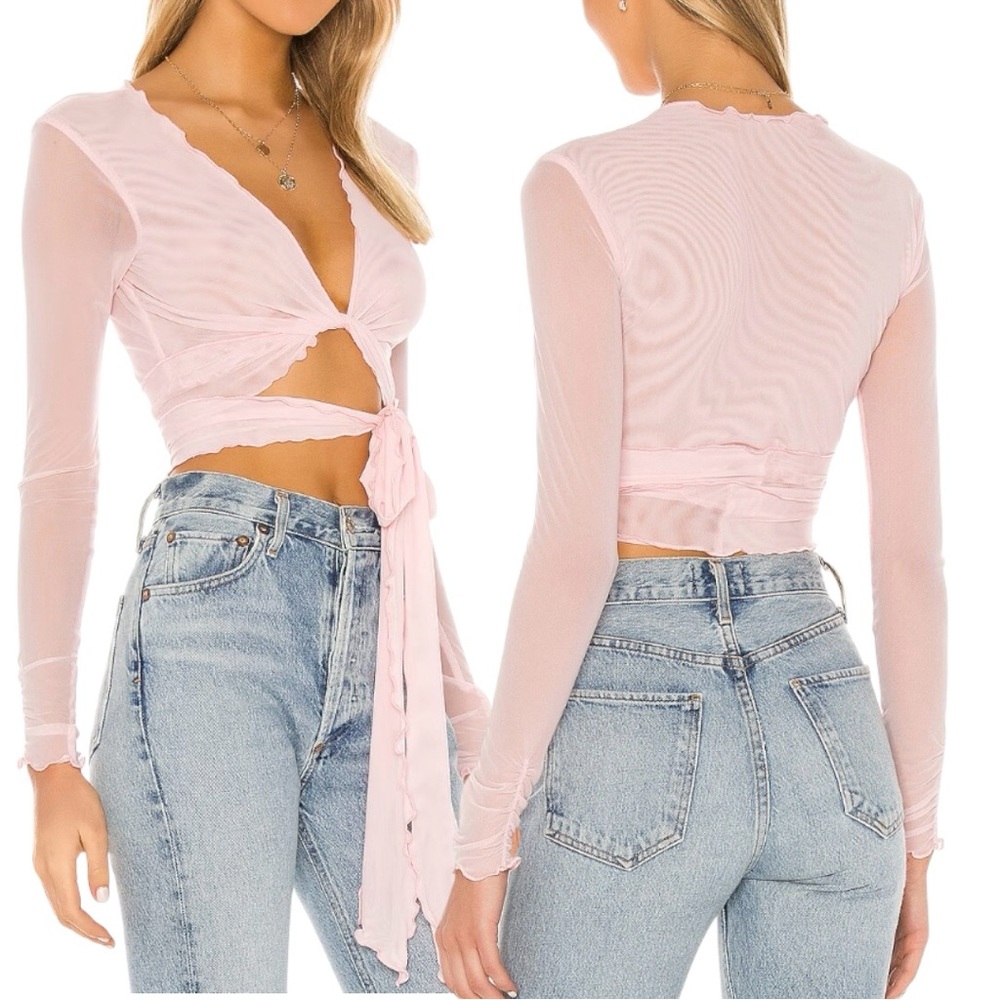 Lovers & Friends Ballet Pink Mesh Camila Top